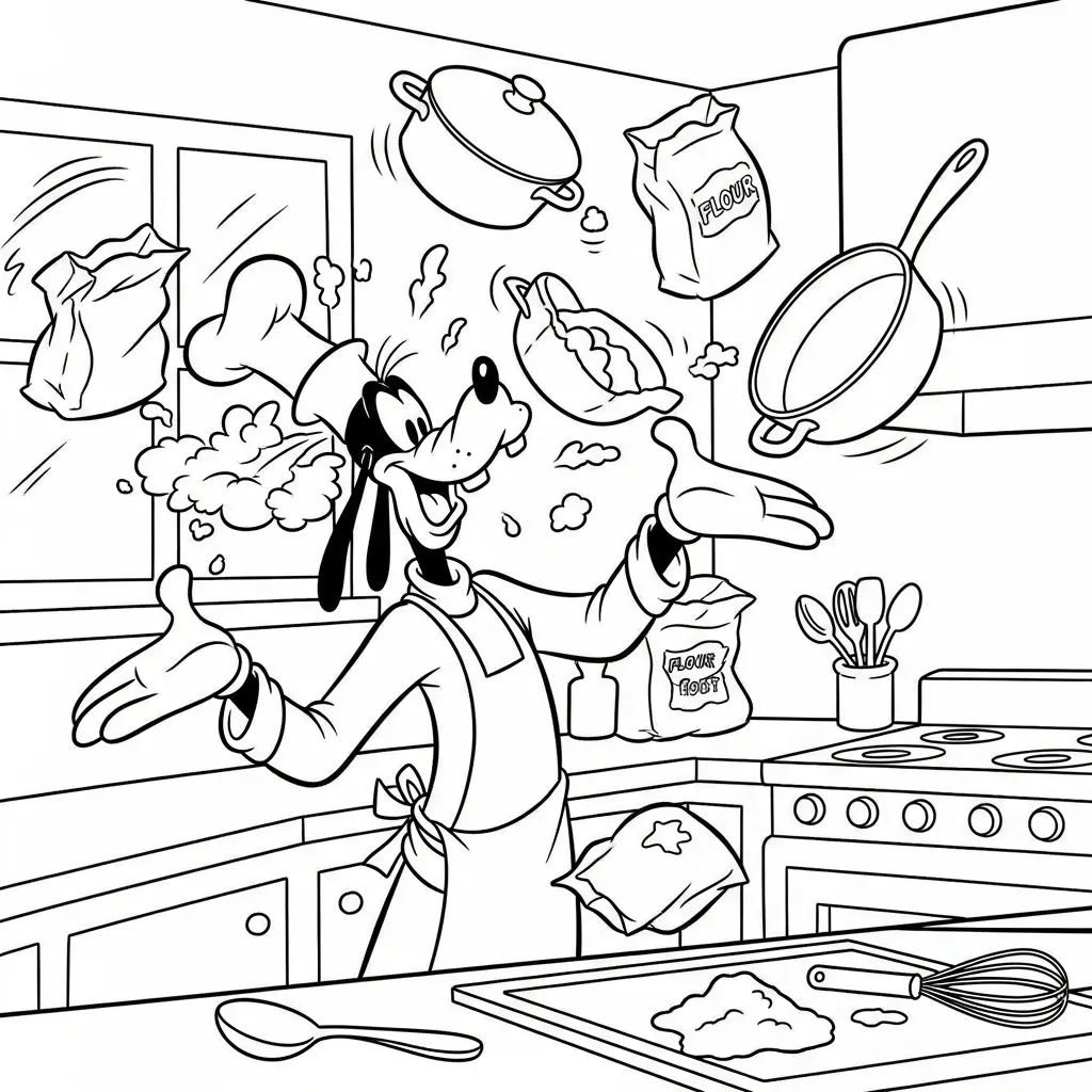 Goofy 28 para colorear para niño para imprimir