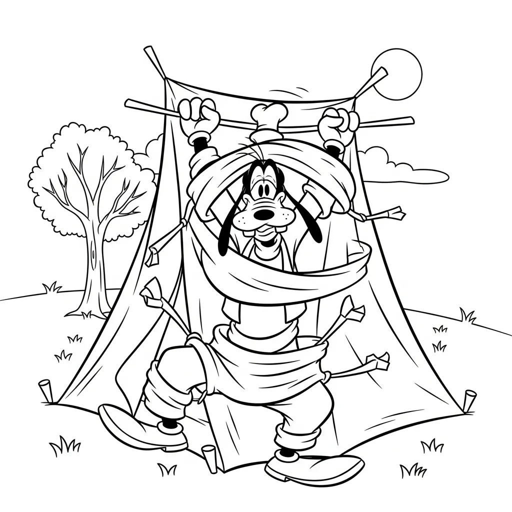 Goofy 29 para colorear y recortar para imprimir gratis