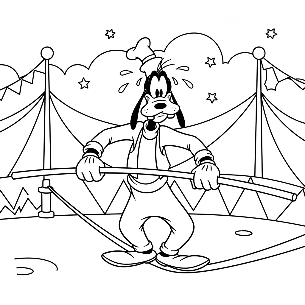 Goofy 6 para colorear para imprimir para niño de 2 años
