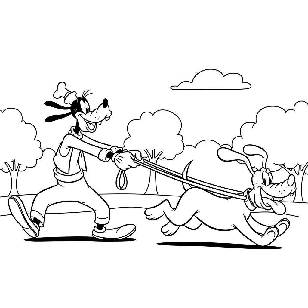 Goofy 7 para colorear de para niños