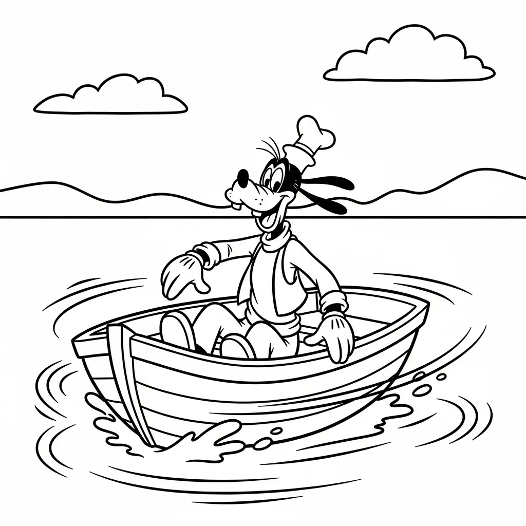 Goofy 9 para colorear gratis para niños