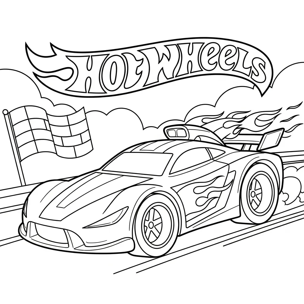 Hot Wheels Para Colorear para colorear y recortar para imprimir