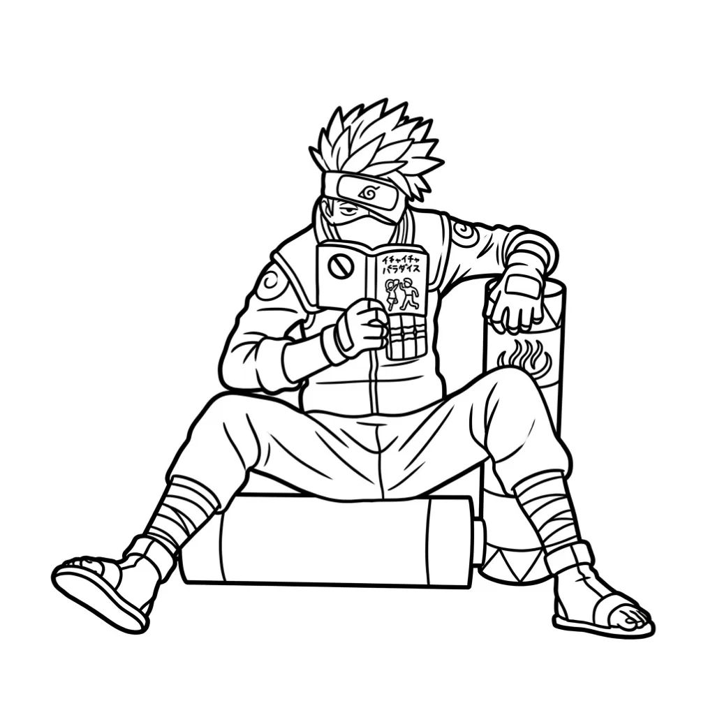Kakashi 10 para colorear para niño para imprimir