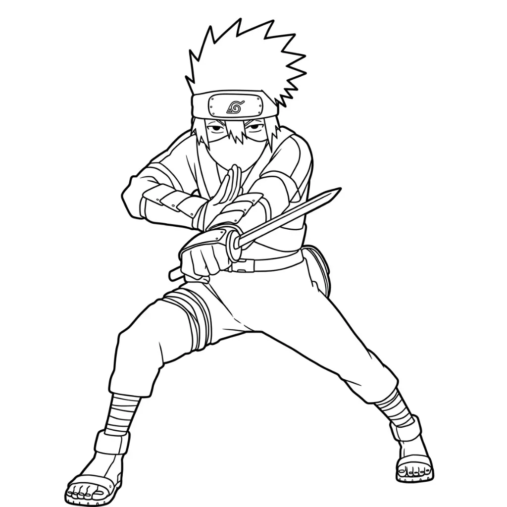 Kakashi 11 para colorear en línea