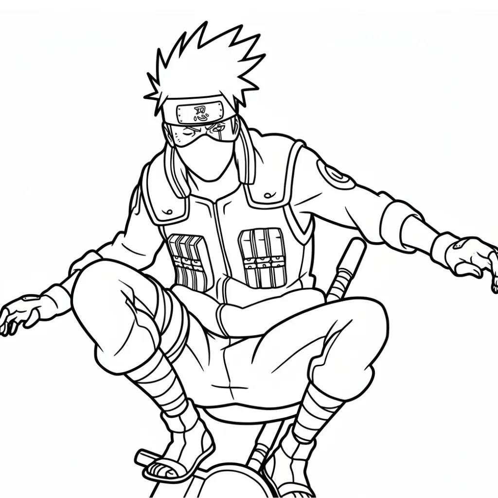 Kakashi 12 para colorear para niño para imprimir gratis
