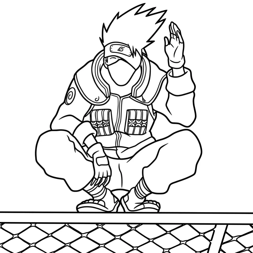 Kakashi 13 para colorear para niño de 4 años