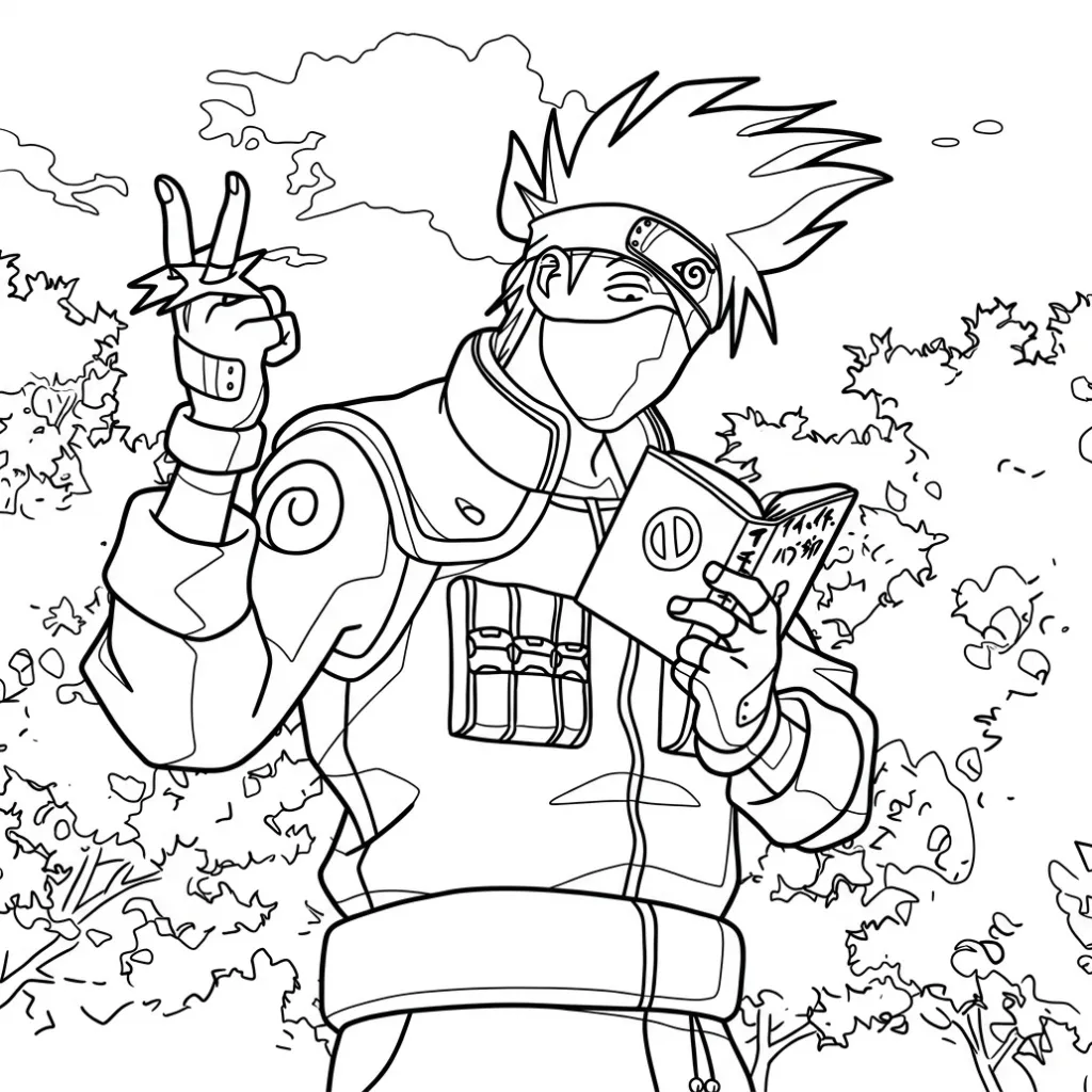 Kakashi 15 para colorear para niño de para imprimir