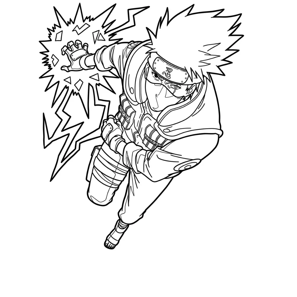 Kakashi 16 para colorear para imprimir para niño de 7 años
