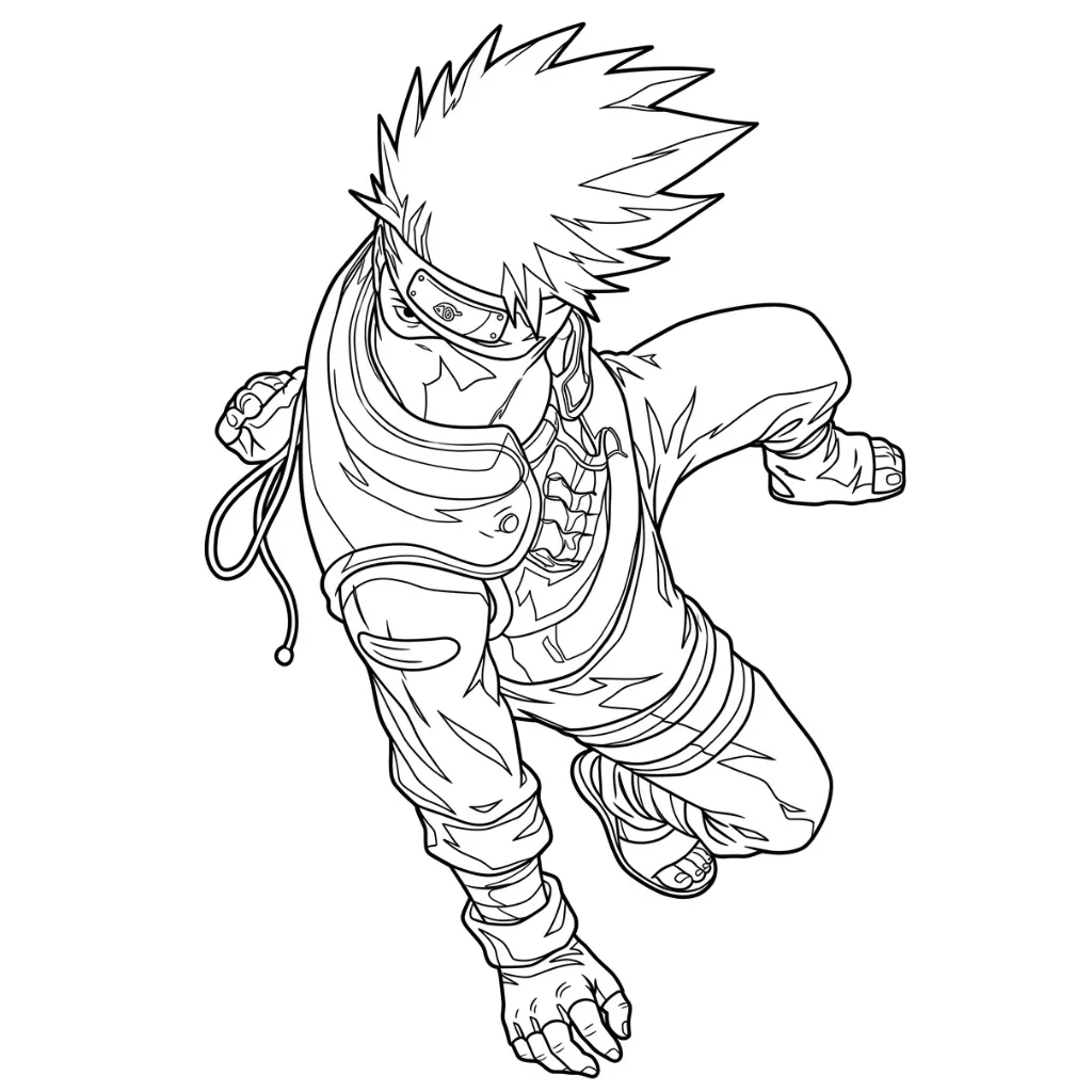 Kakashi 18 para colorear para niño de 8 años