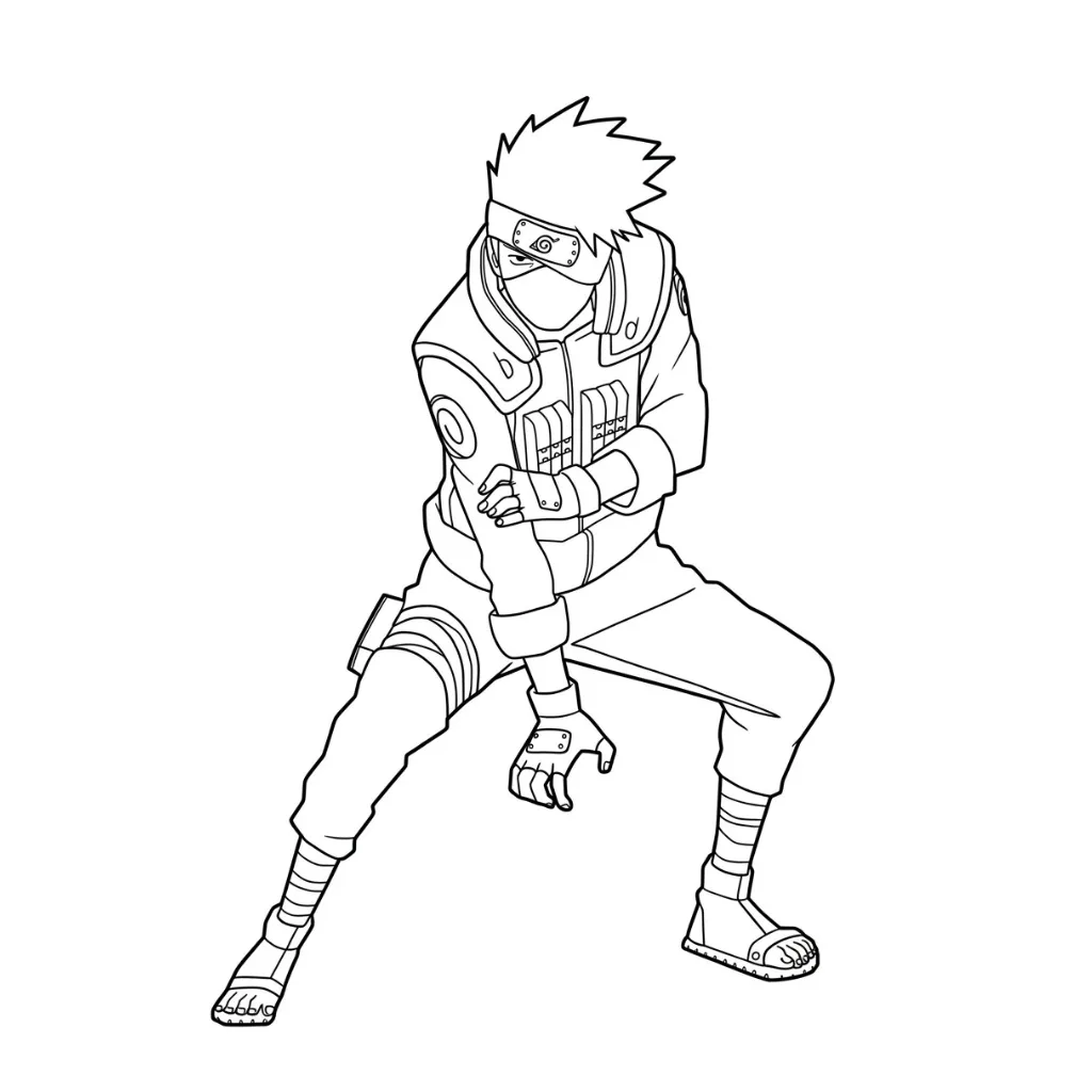 Kakashi 20 para colorear y recortar para imprimir