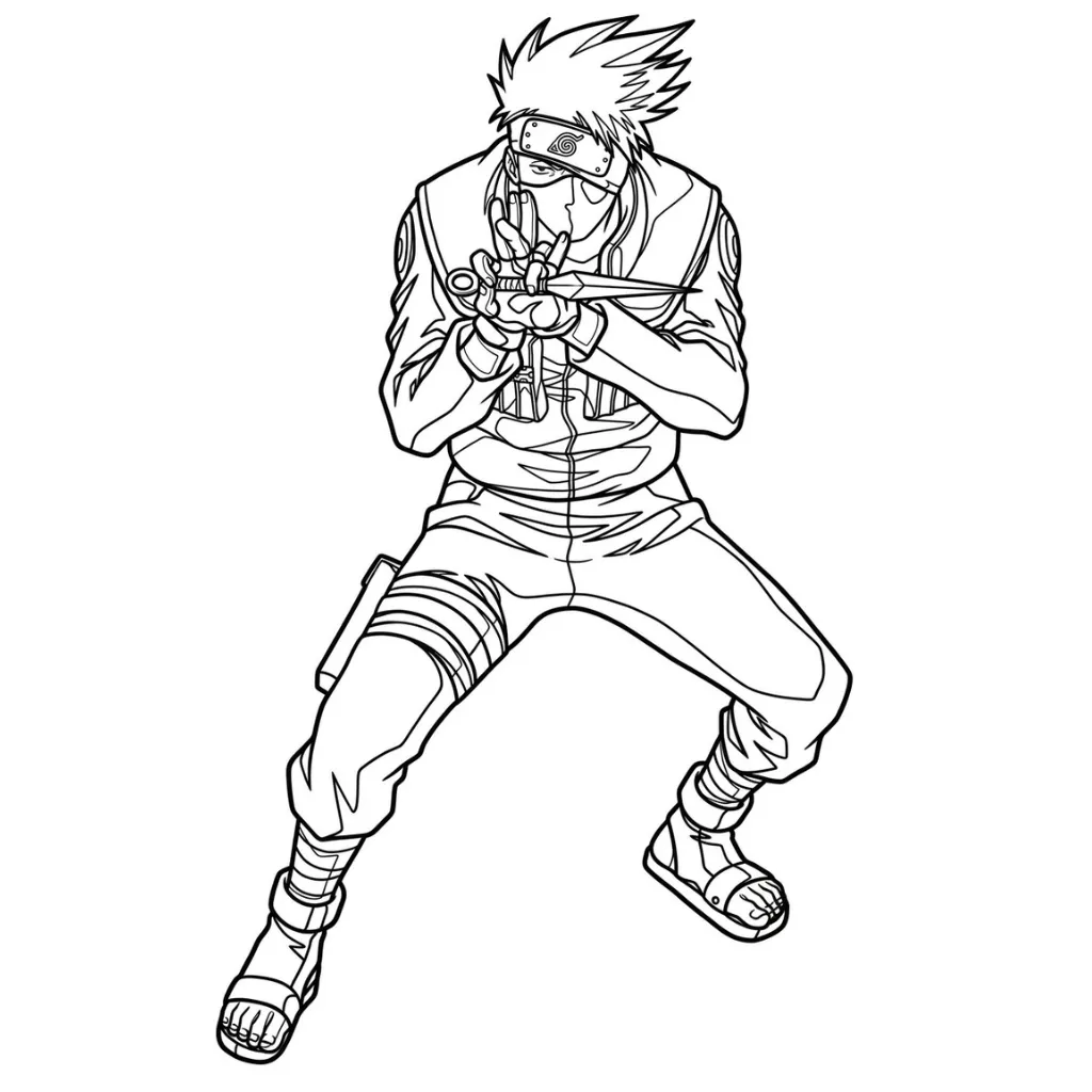 Kakashi 22 para colorear para niño de para imprimir