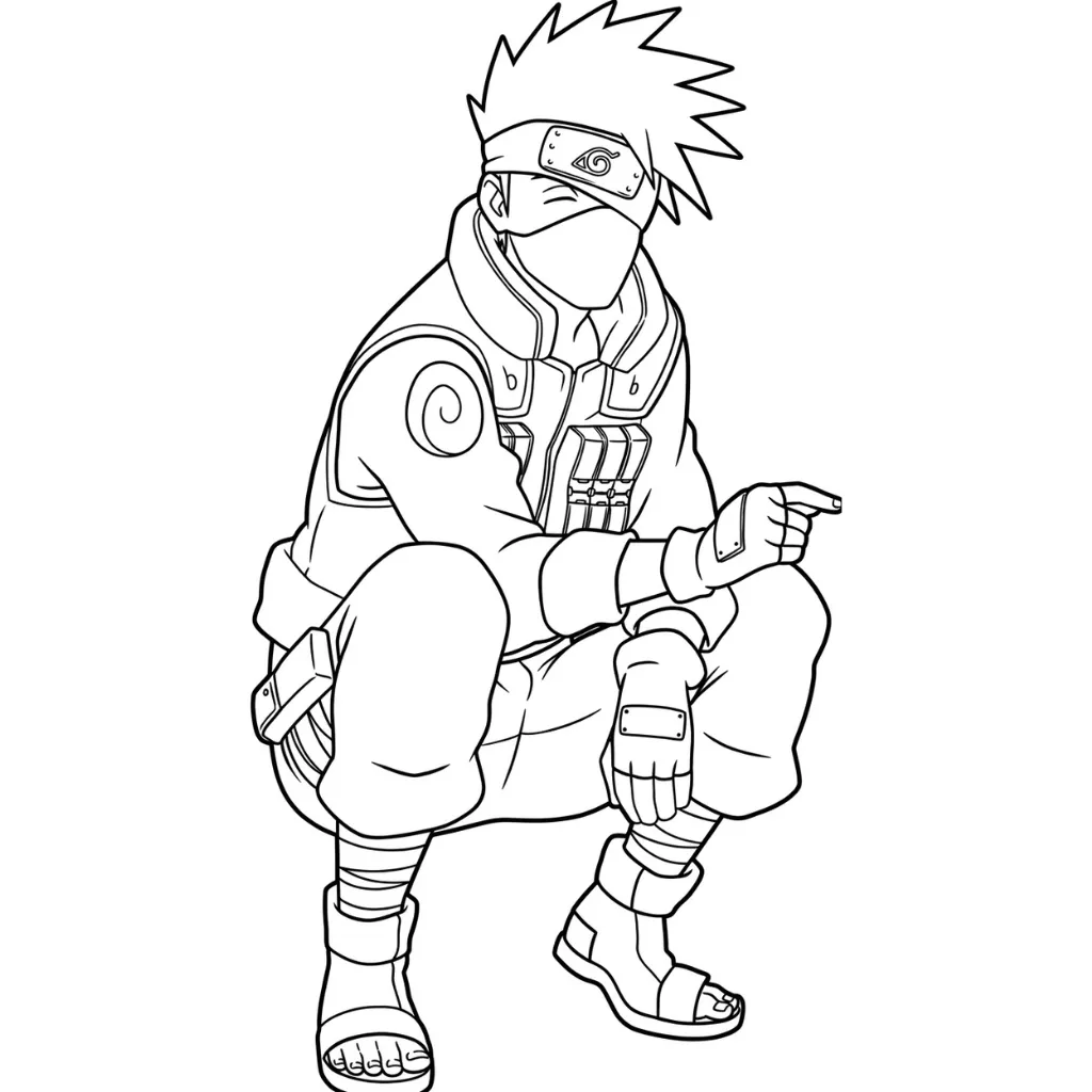 Kakashi 23 para colorear para imprimir para niño de 4 años