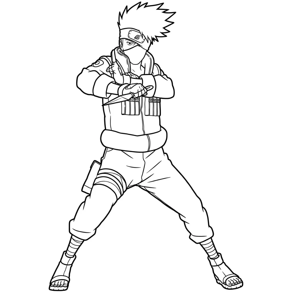 Kakashi 25 para colorear para niños para imprimir gratis