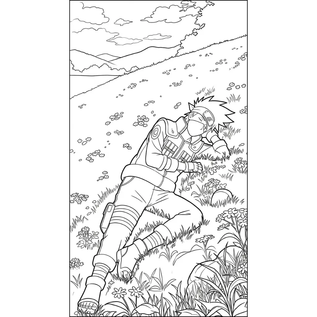 Kakashi 28 para colorear educativo para niño