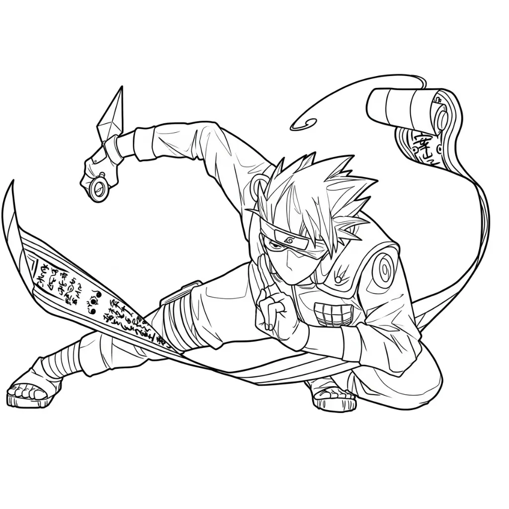Kakashi 3 para colorear para imprimir gratis