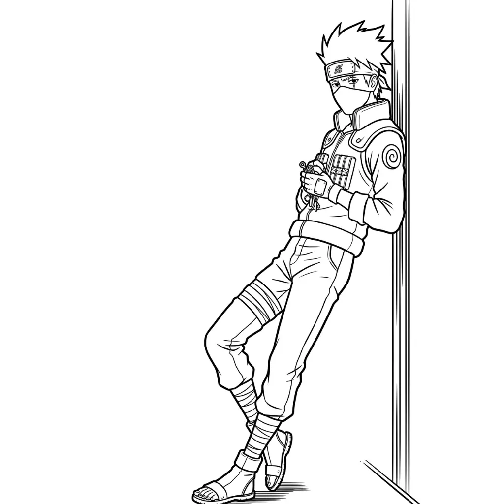 Kakashi 4 para colorear y aprendizaje