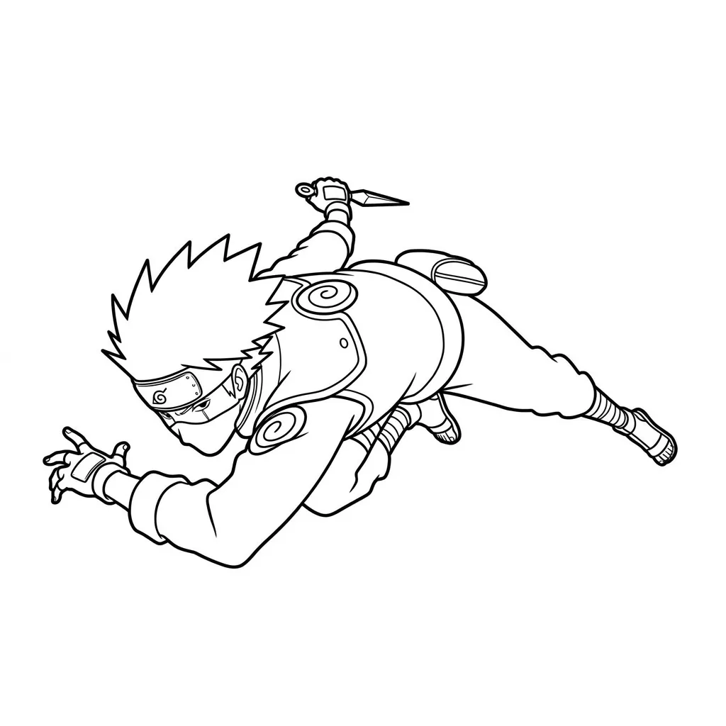Kakashi 6 para colorear en línea para niño