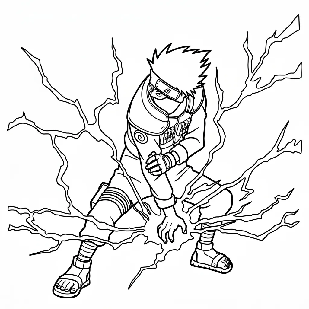 Kakashi 8 para colorear para niños para imprimir