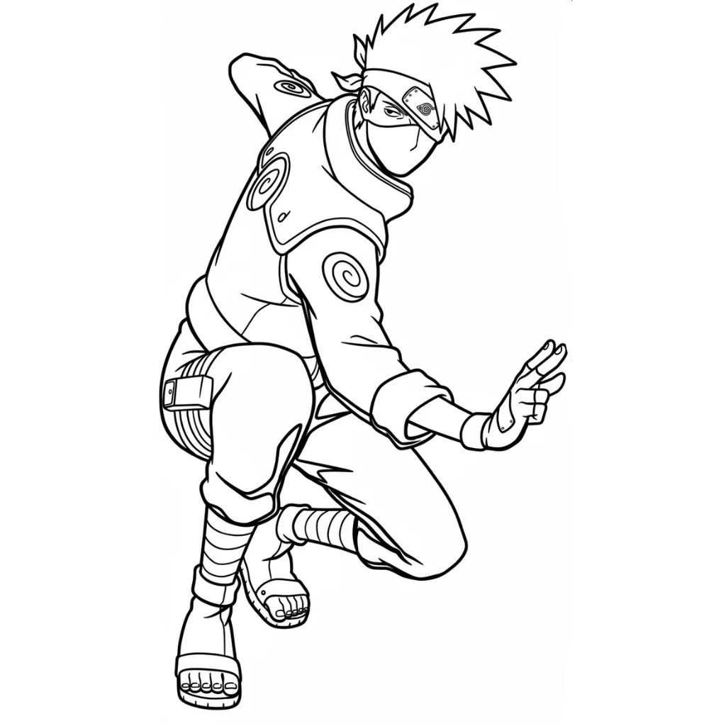 Kakashi 9 para colorear y recortar para imprimir