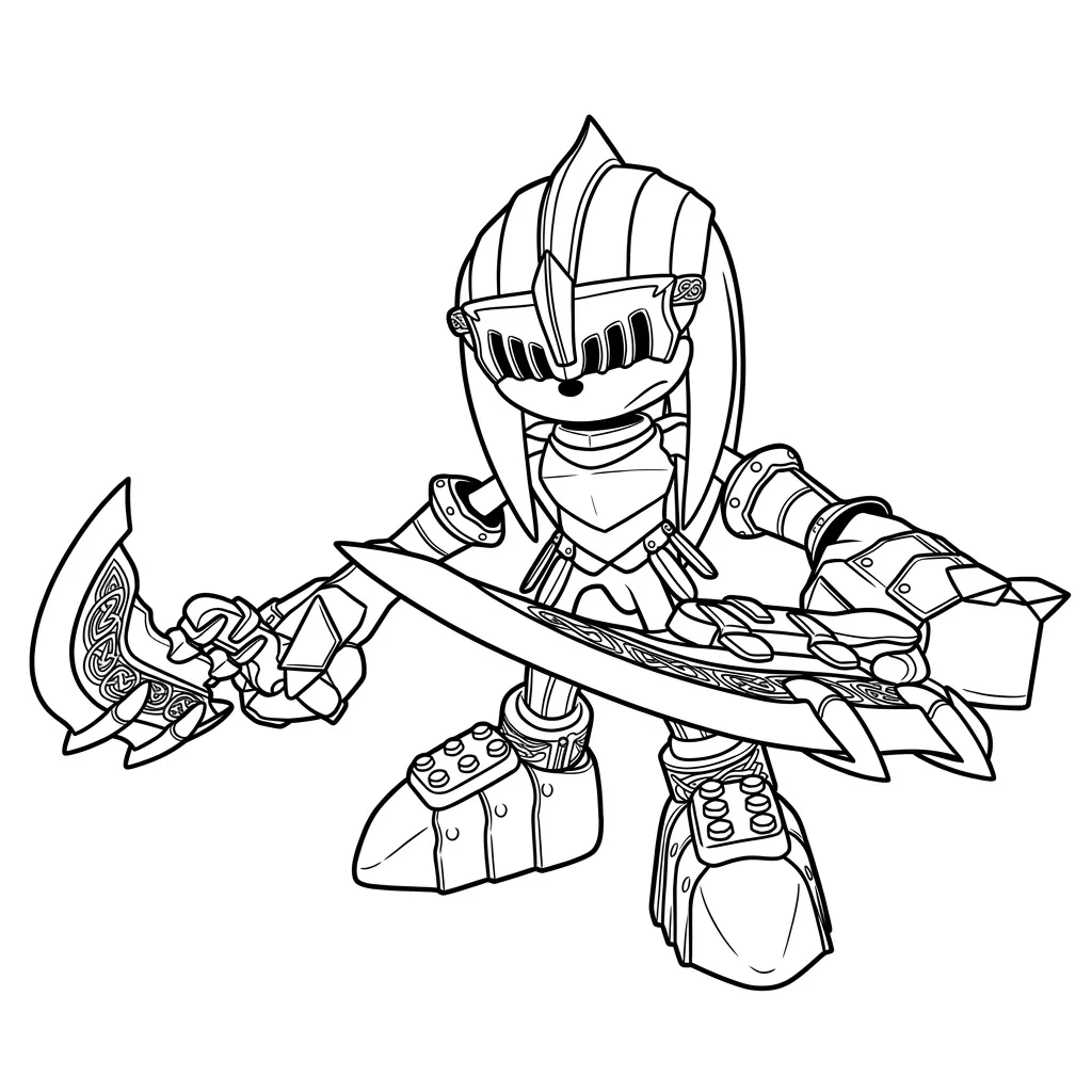 Knuckles 1 para colorear para imprimir gratis