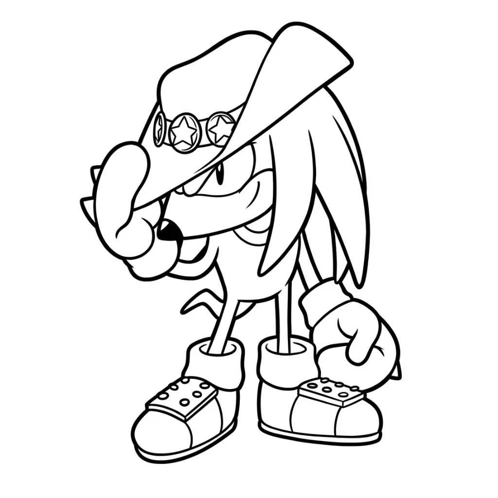 Knuckles 11 para colorear para niño gratis