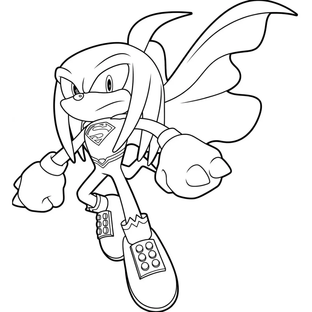 Knuckles 17 para colorear para niño de 2 años