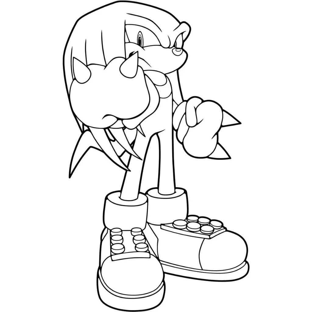 Knuckles 22 para colorear para imprimir para niño de 3 años