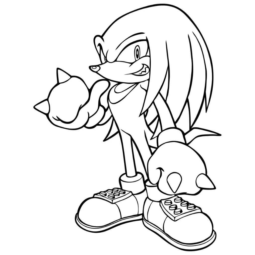 Knuckles 25 para colorear para niños para imprimir