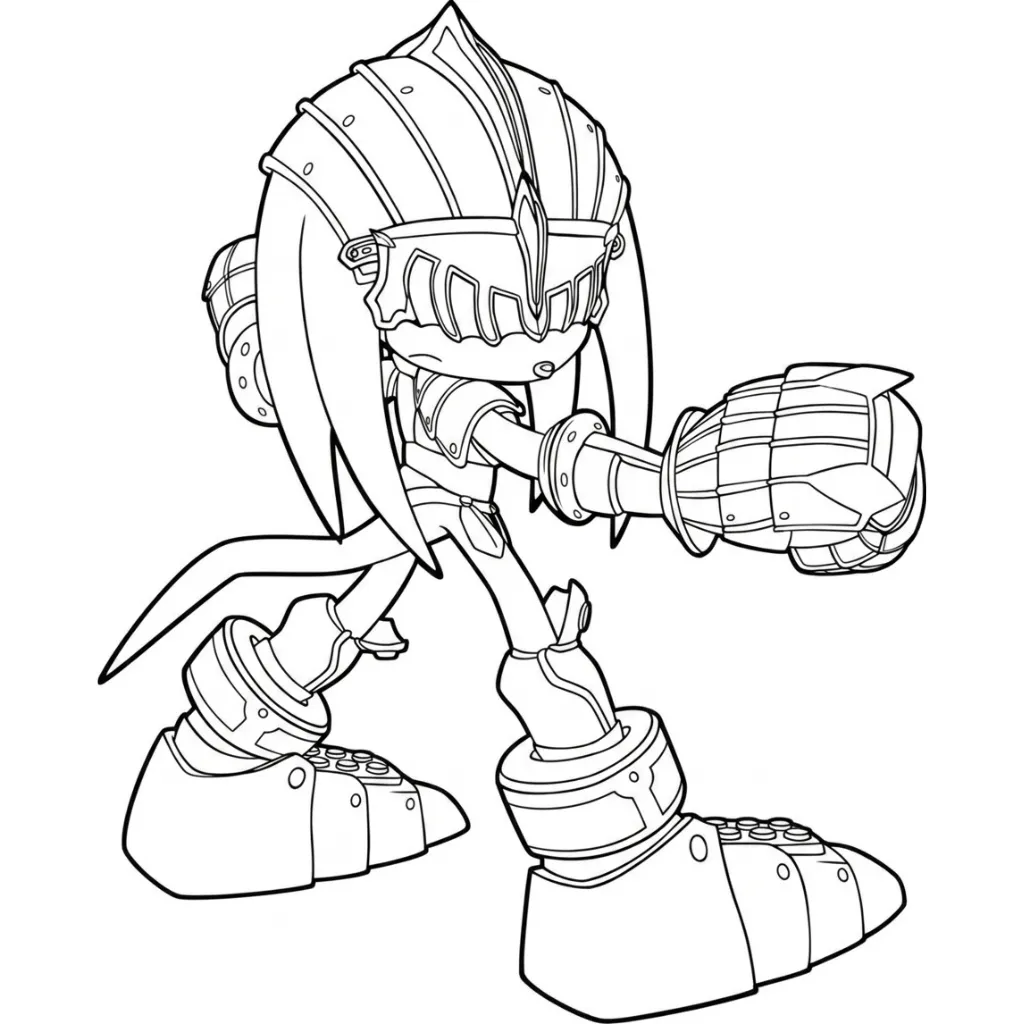 Knuckles 4 para colorear para niño de 8 años