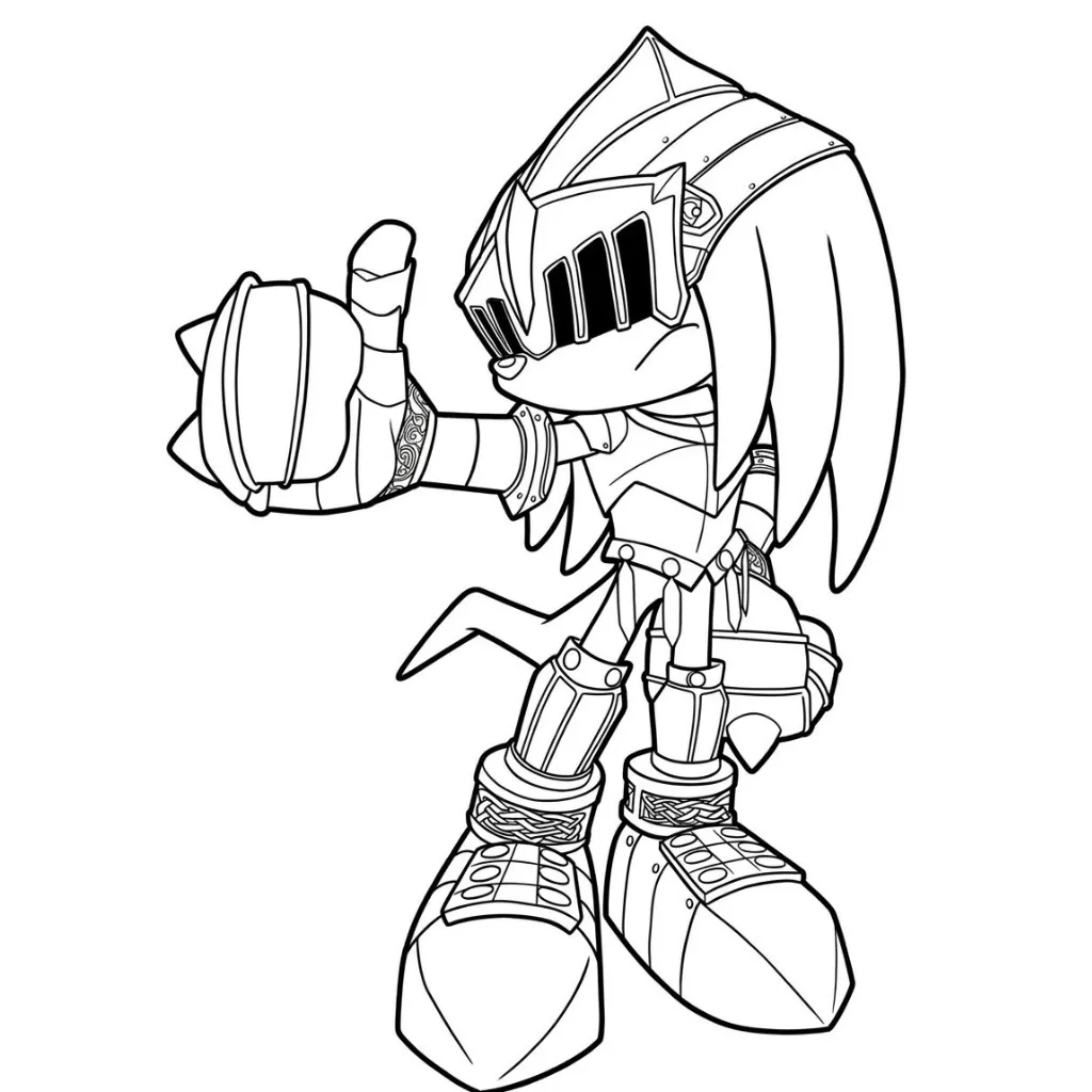 Knuckles 5 para colorear para bebé para imprimir
