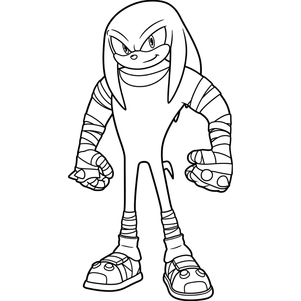 imagen para colorear Knuckles 8 niño