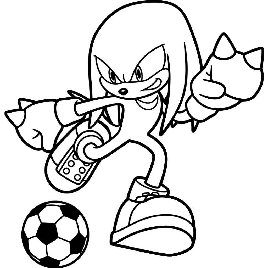 Knuckles 9 para colorear para imprimir para niño de 4 años