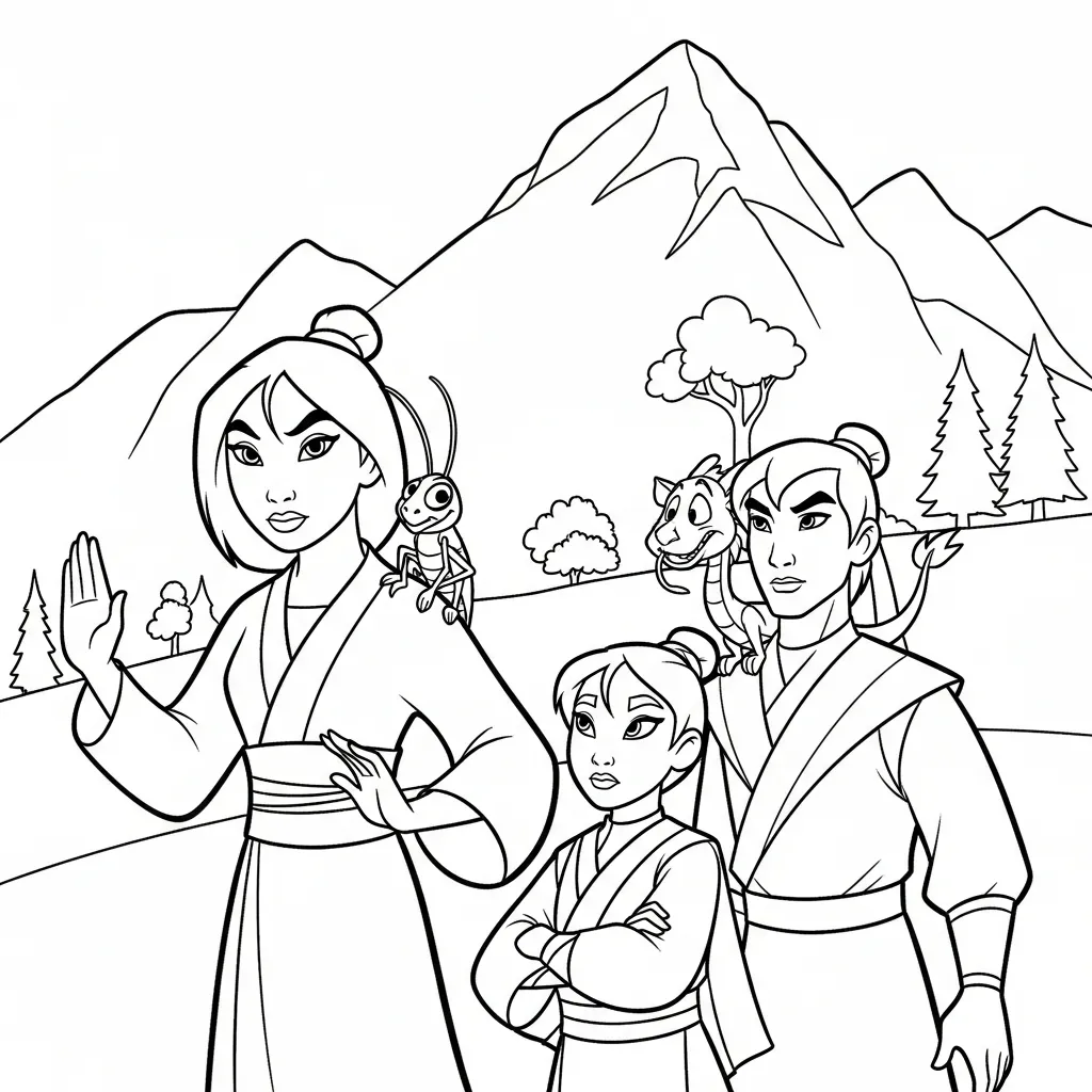 Mulan 12 para colorear gratis