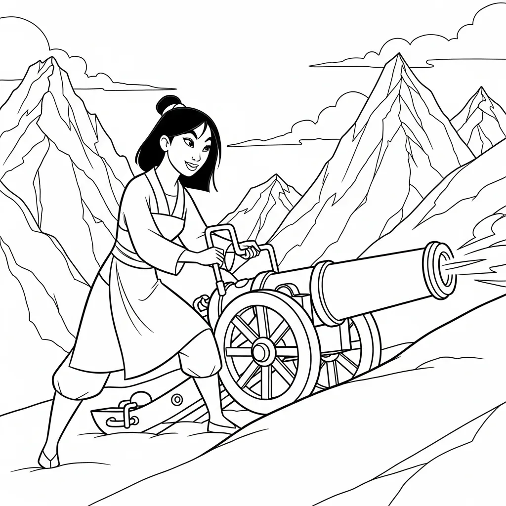 Mulan 15 para colorear para niño de 7 años