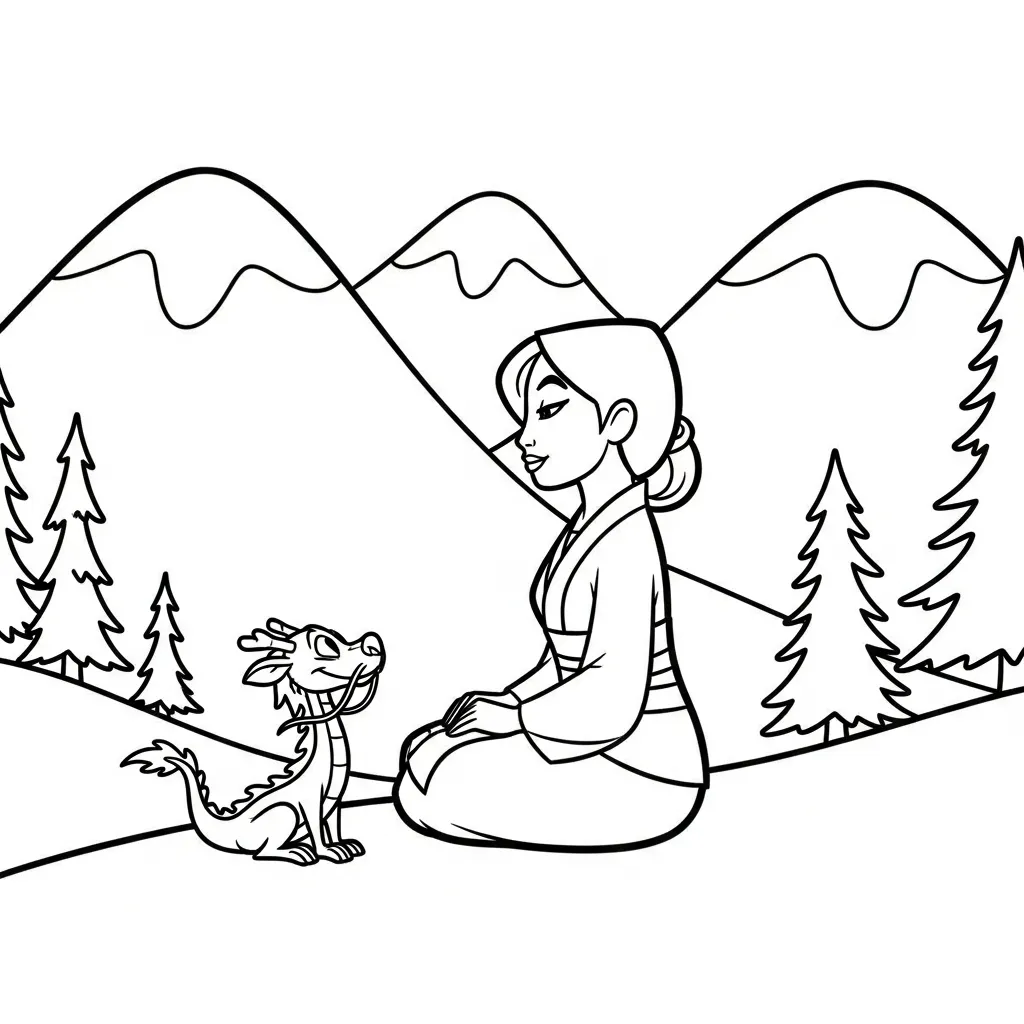 Mulan 18 para colorear en línea