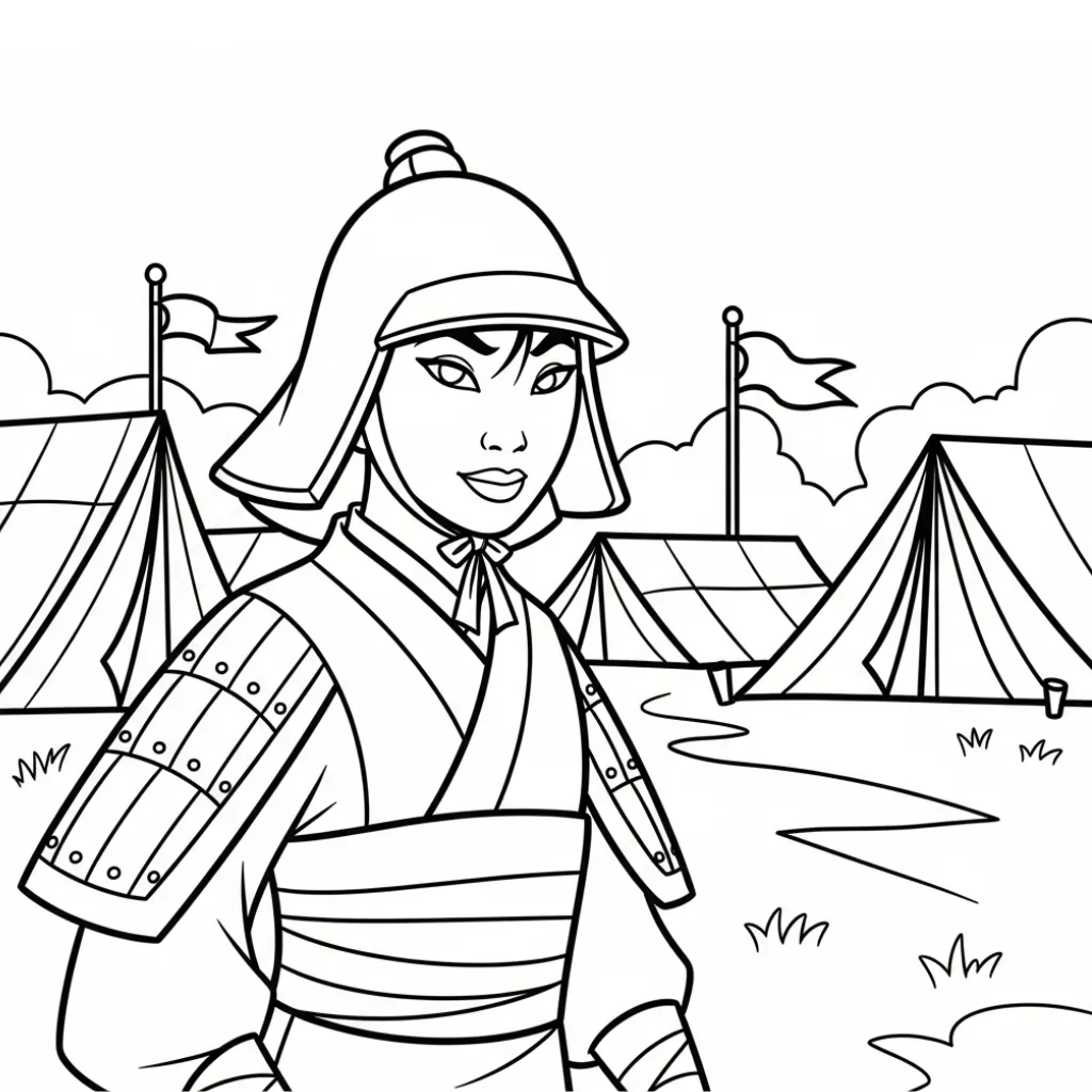 Mulan 20 para colorear para niño de 6 años