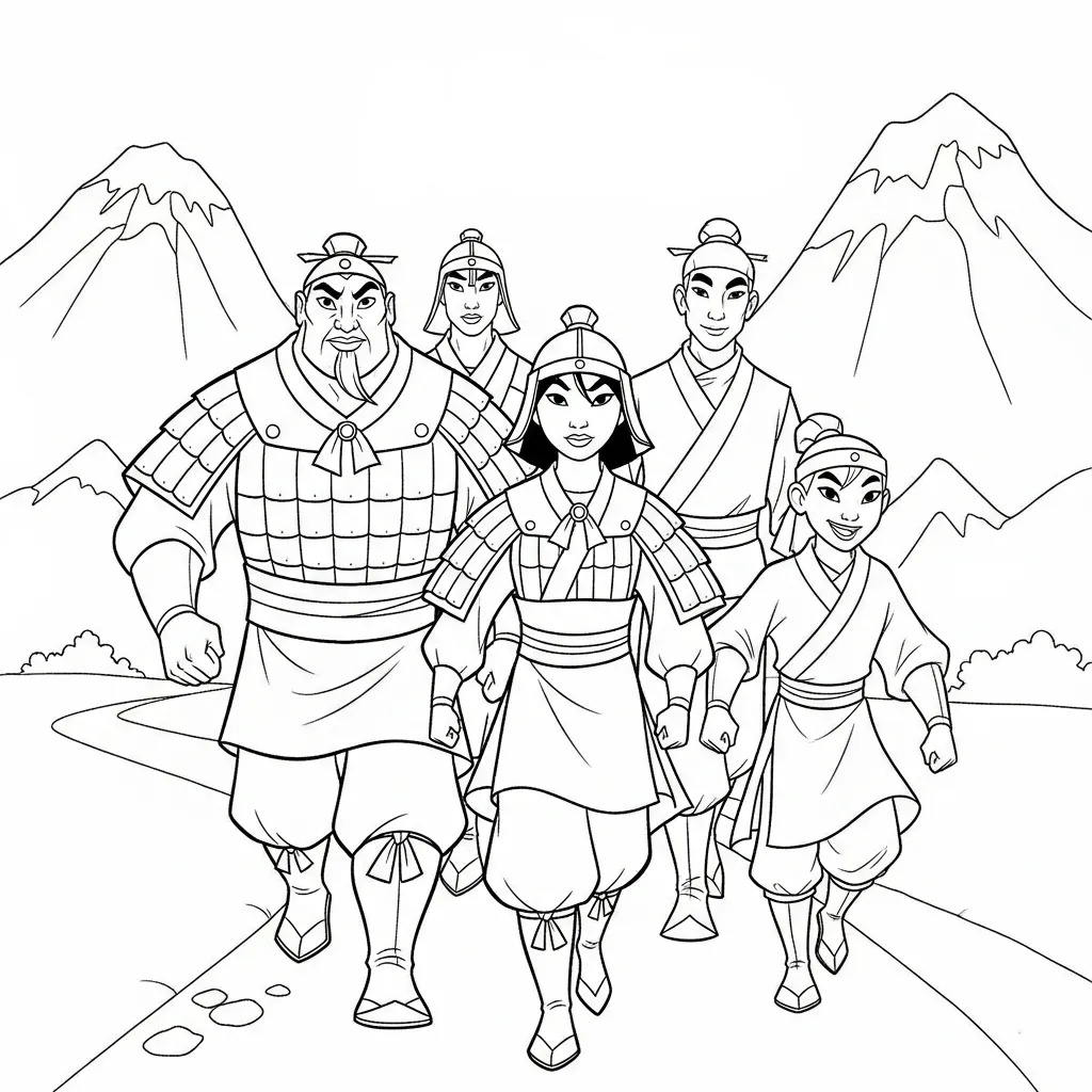 Mulan 21 para colorear para imprimir