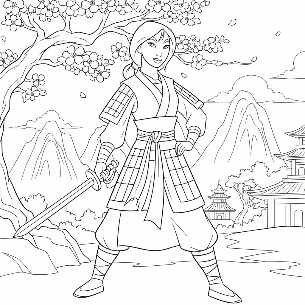Mulan 23 para colorear para imprimir gratis