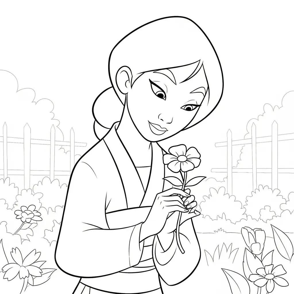Mulan 25 para colorear para niño de para imprimir