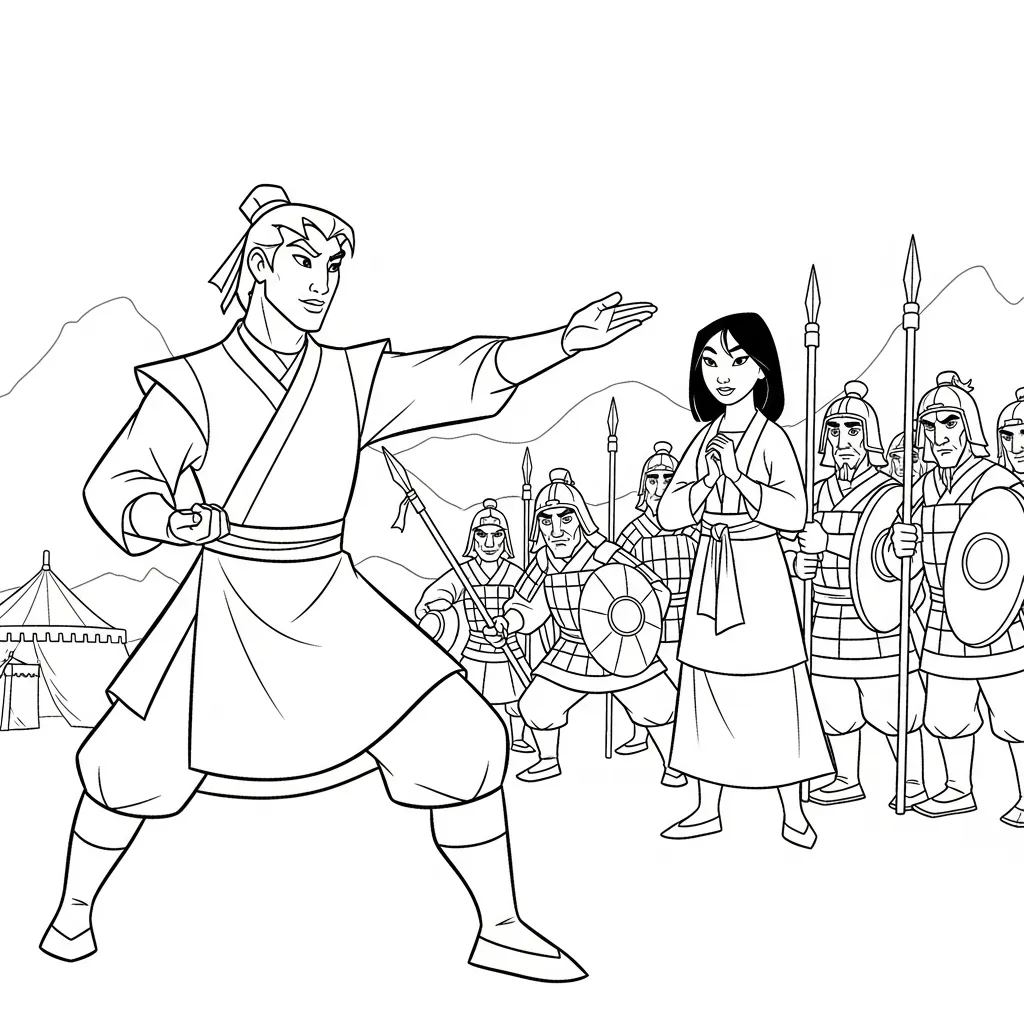 Mulan 28 para colorear en línea gratis