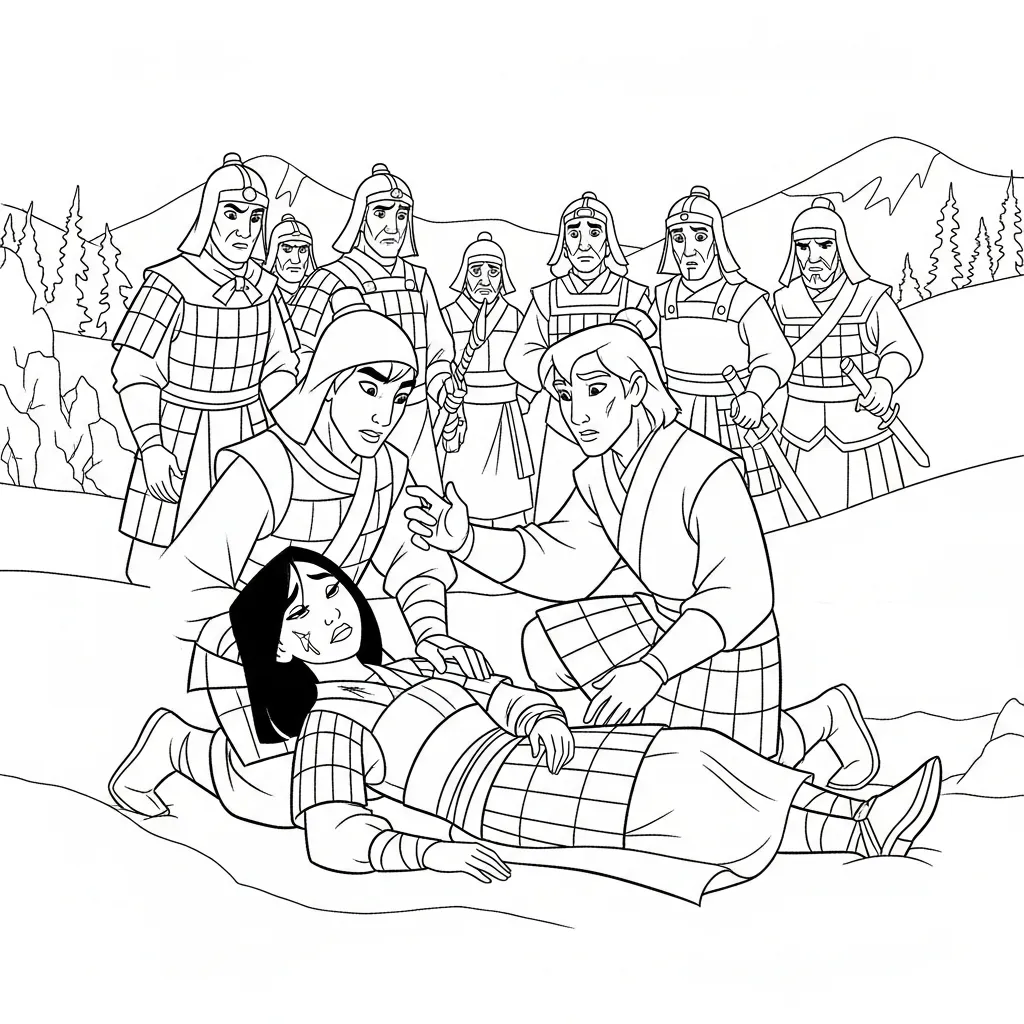 Mulan 3 para colorear para niño de 10 años