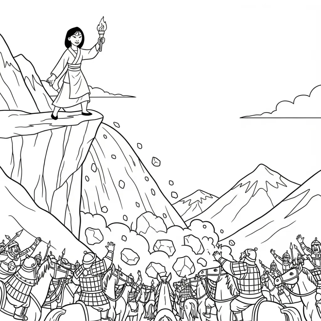 Mulan 8 para colorear para imprimir para niño de 7 años