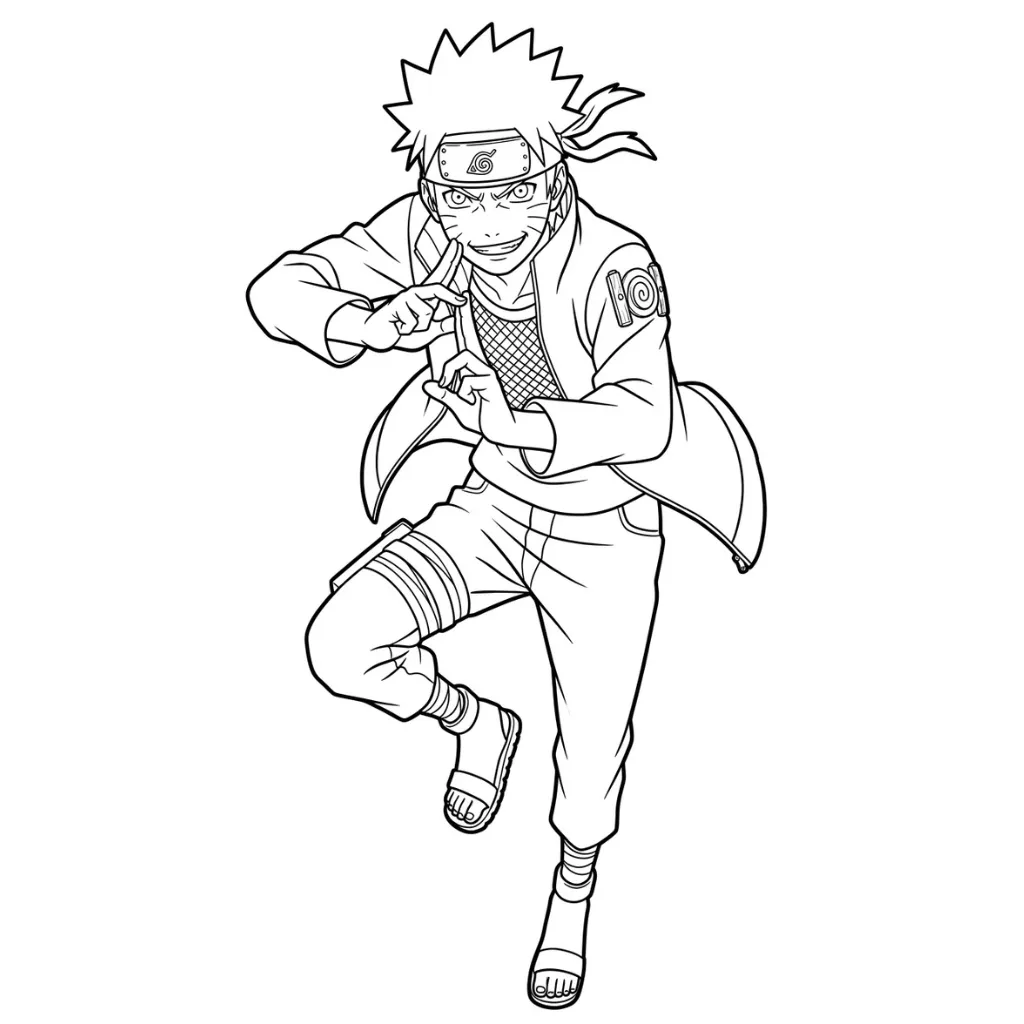 Naruto 1 para colorear para niño de 2 años
