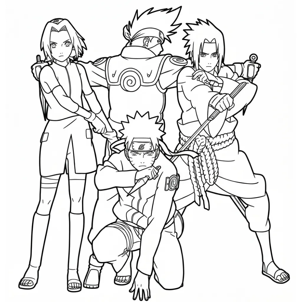Naruto 13 para colorear para niño de 10 años