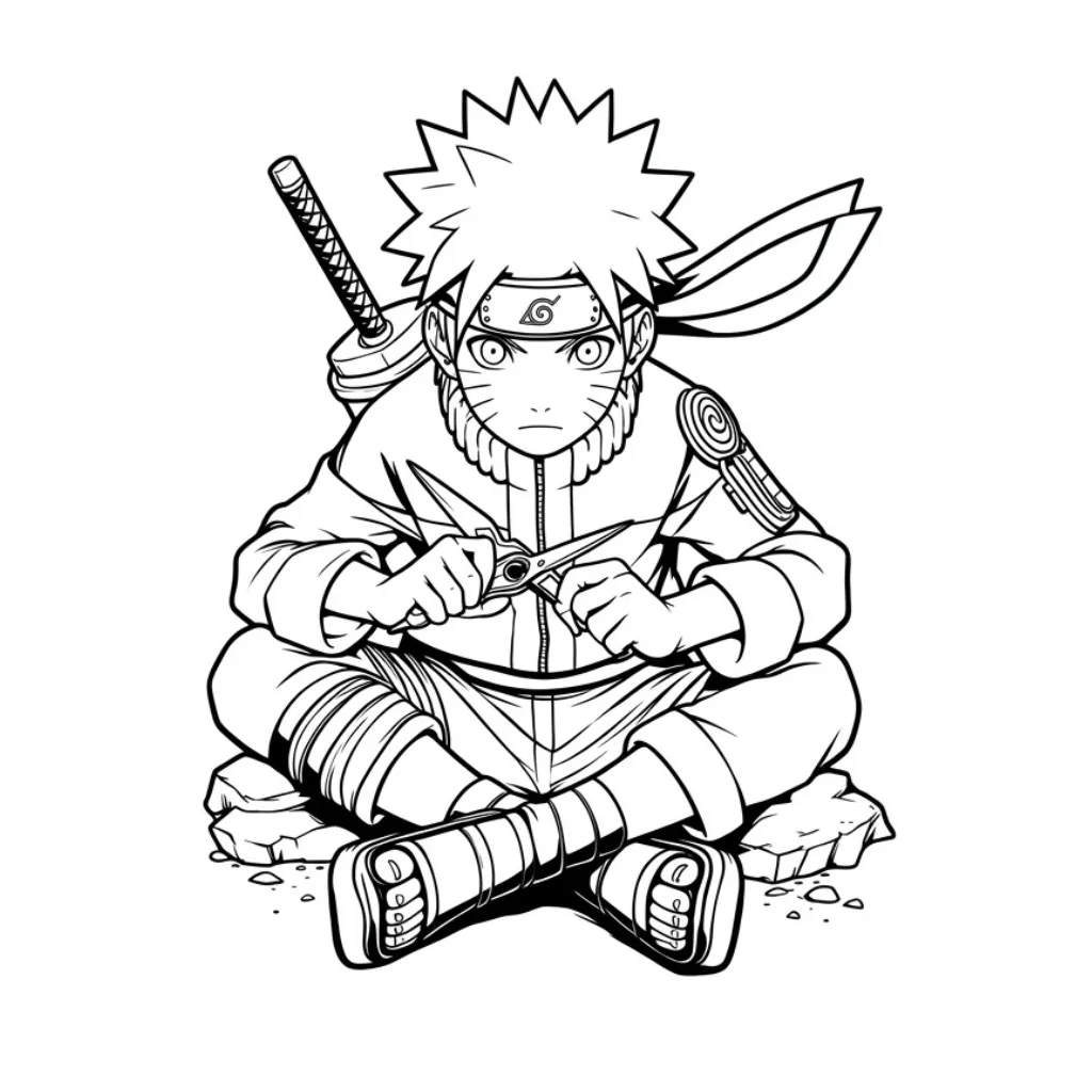 Naruto 24 para colorear para imprimir para niño de 2 años
