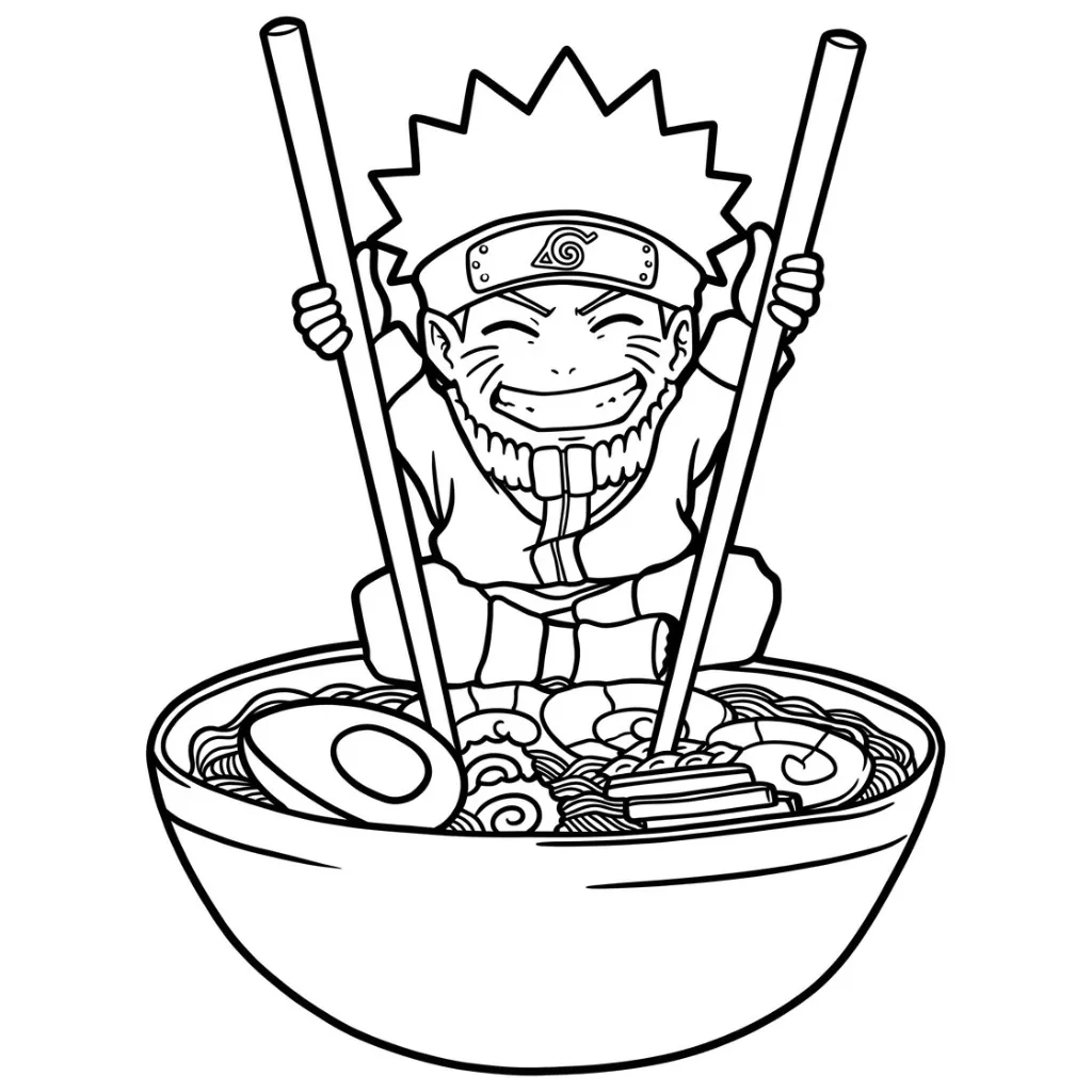 Naruto 25 para colorear para niño de 3 años