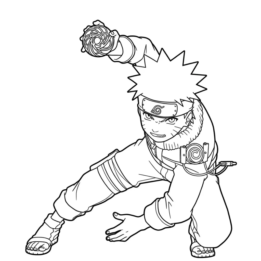 Naruto 28 para colorear para niño de 7 años