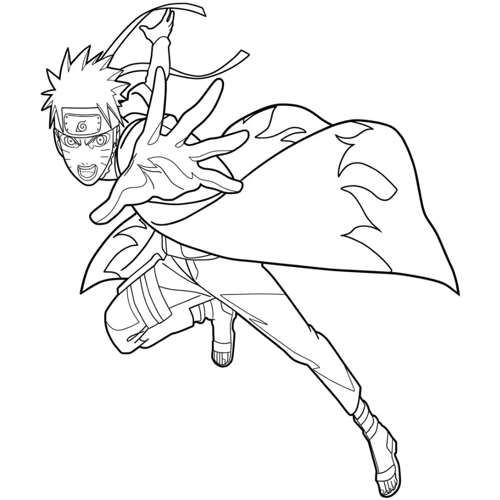 Naruto 8 para colorear para niño de 8 años