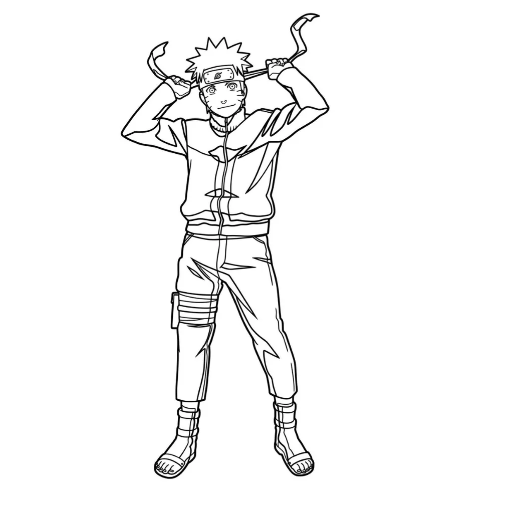 Naruto 9 para colorear para imprimir pdf gratis