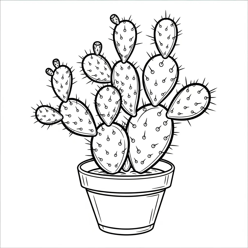 Nopal Desenhos para colorir kawaii para imprimir